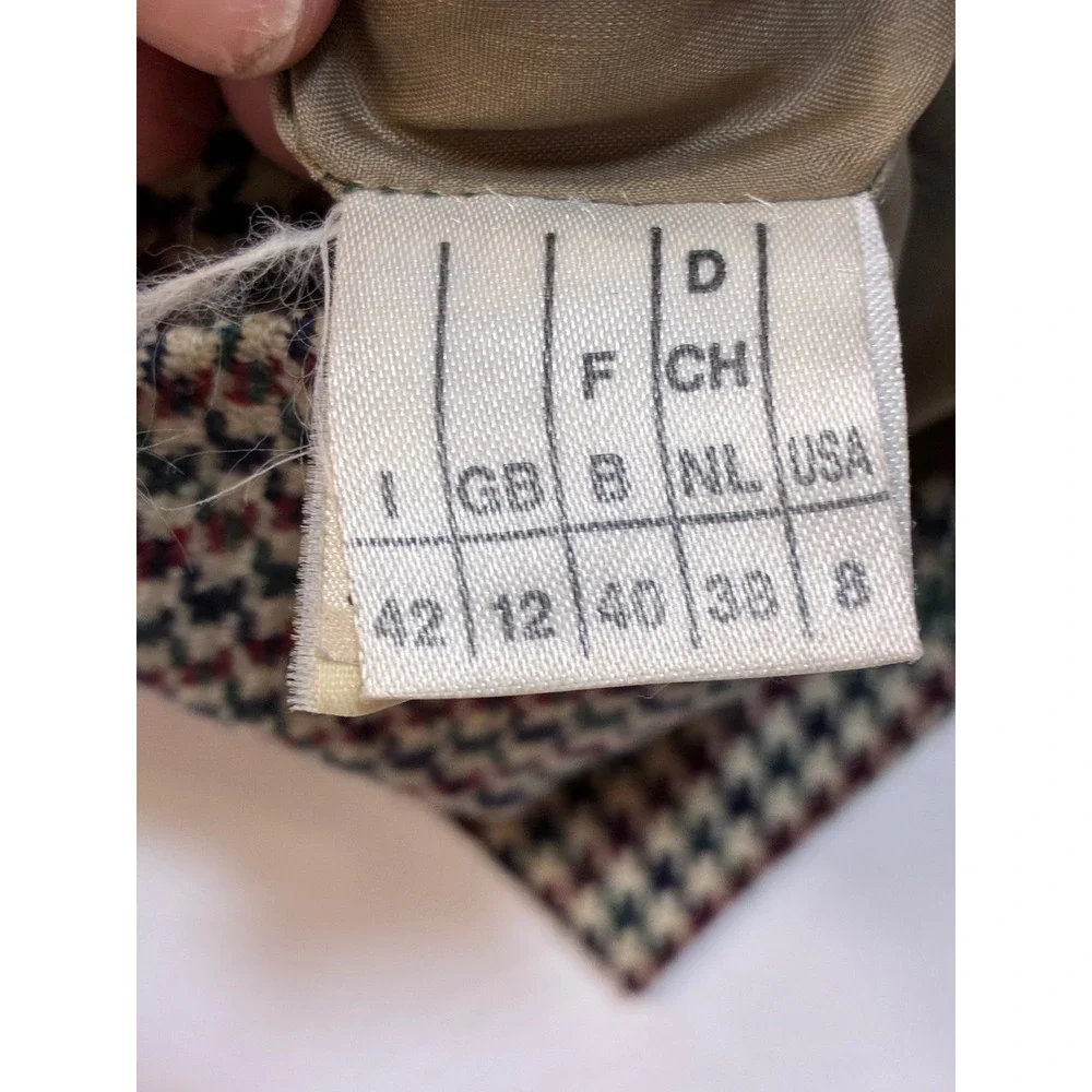 Vintage Prisma Houndstooth Wool Blend Pencil Skirt‎ Career USA Size 8